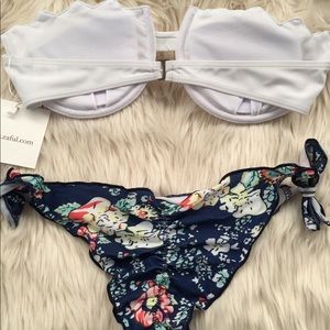 Zaful White/Floral 2 piece bikini